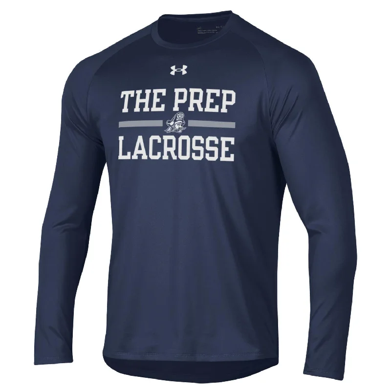 New Navy Under Armour LS Tech T       LACROSSE