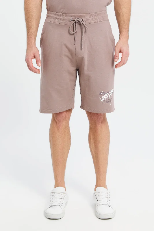 Men Pink Graphic Lounge Shorts