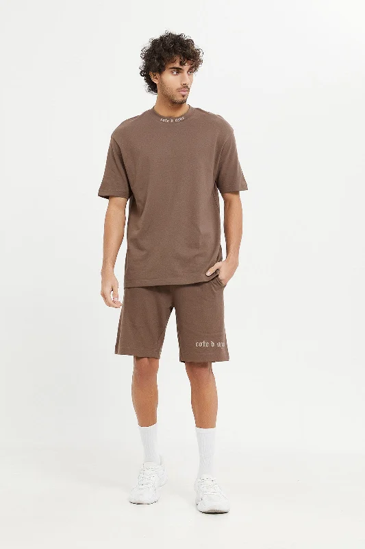 Men Taupe Lounge Short