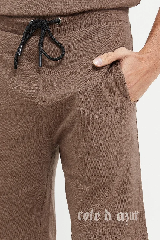 Men Taupe Lounge Short