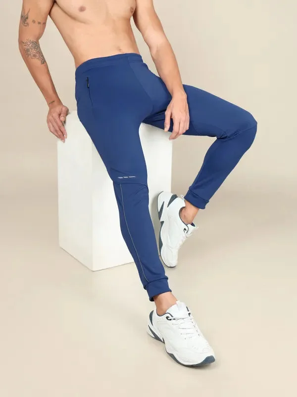 Men Solid Slim Fit Trackpants with TECHNO DRY